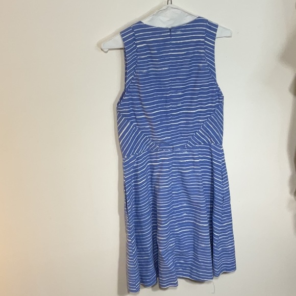 Gap dress blue and white with pockets mooth linen-cotton weave, lining in bodice - Picture 5 of 9